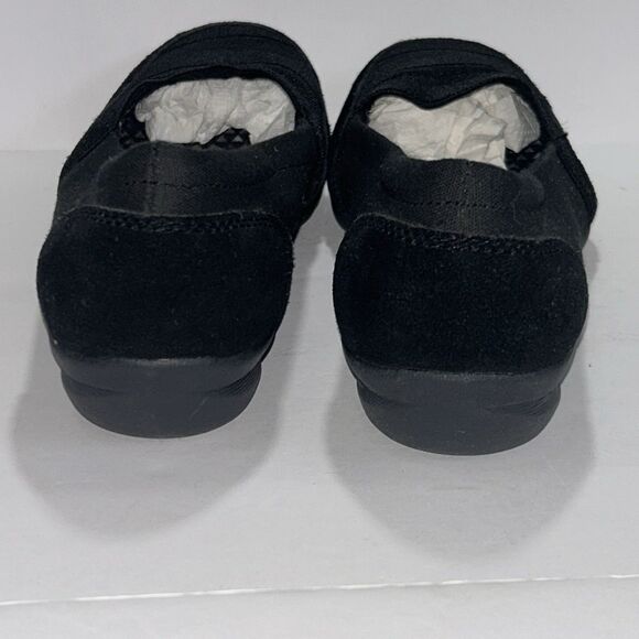 Skechers Slip On Loafer Relaxed Fit Women 7.5 Memory Foam Leather Trim Black EUC - Picture 5 of 9